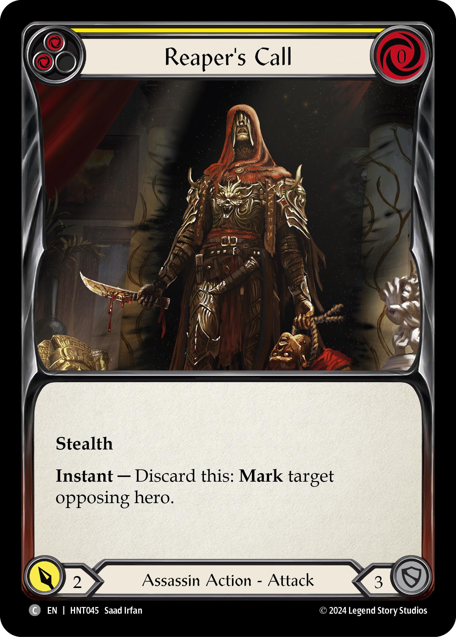 Reaper's Call (Yellow) [HNT045] (The Hunted)  Rainbow Foil | Good Games Morley
