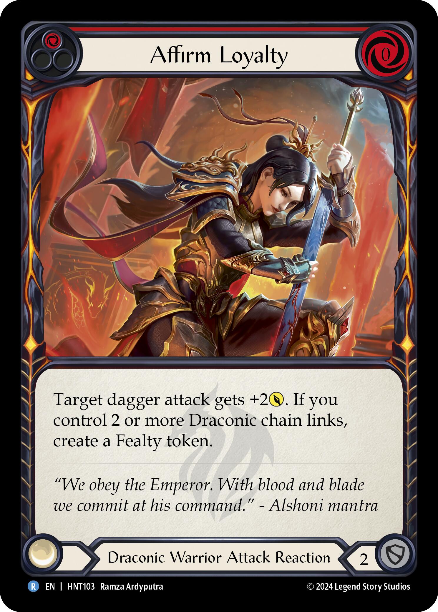 Affirm Loyalty (Red) [HNT103] (The Hunted)  Rainbow Foil | Good Games Morley