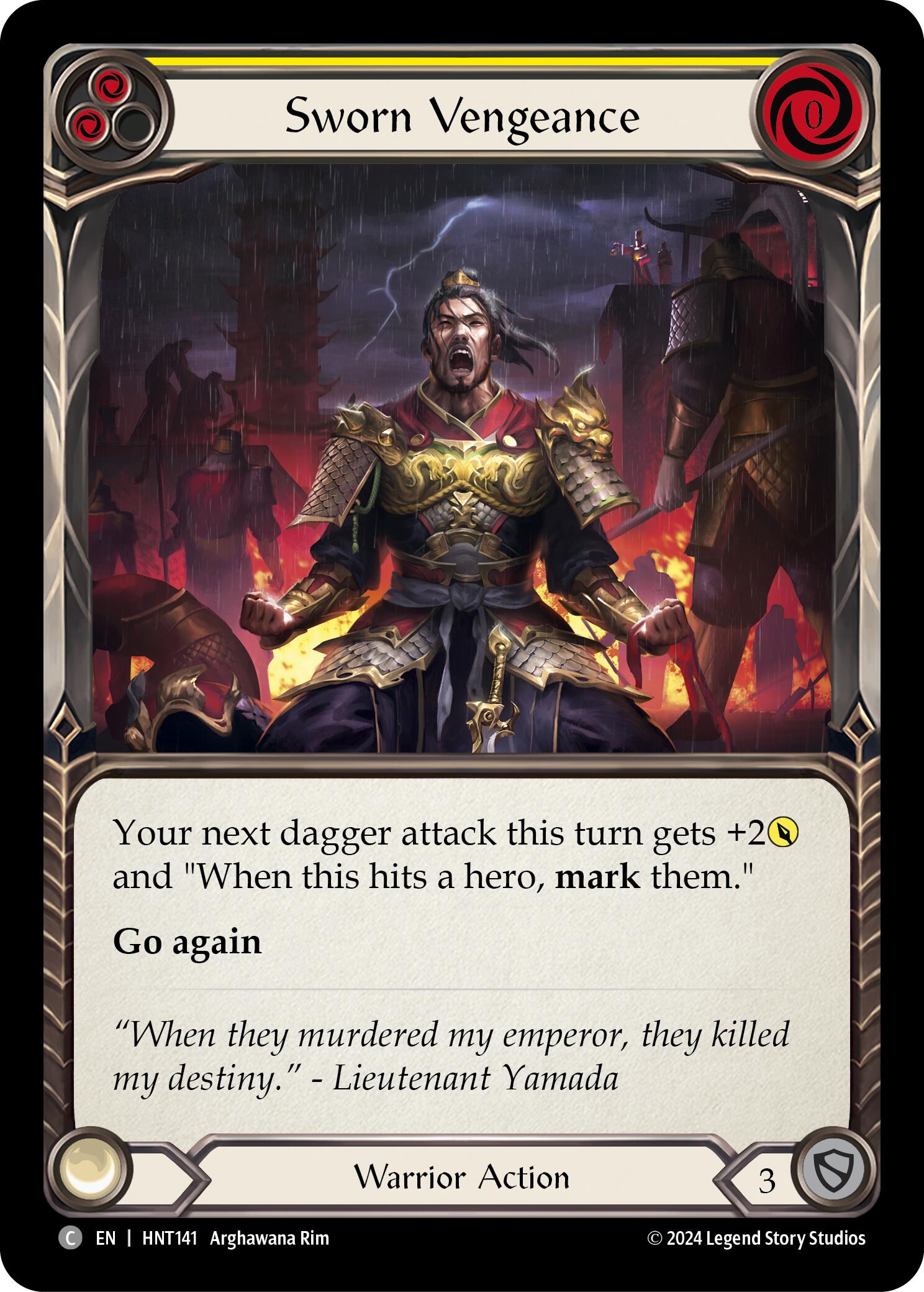 Sworn Vengeance (Yellow) [HNT141] (The Hunted)  Rainbow Foil | Good Games Morley