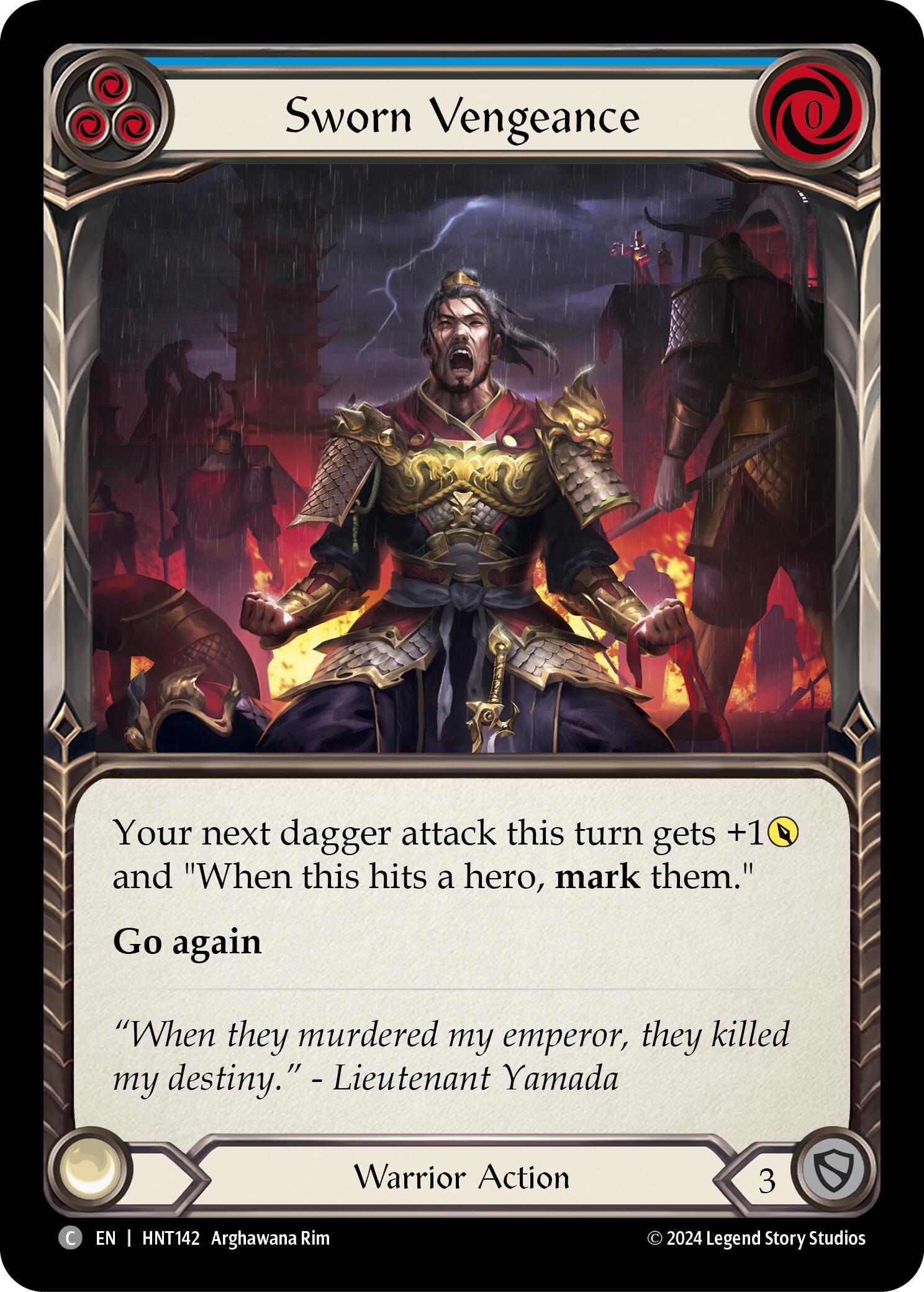 Sworn Vengeance (Blue) [HNT142] (The Hunted)  Rainbow Foil | Good Games Morley