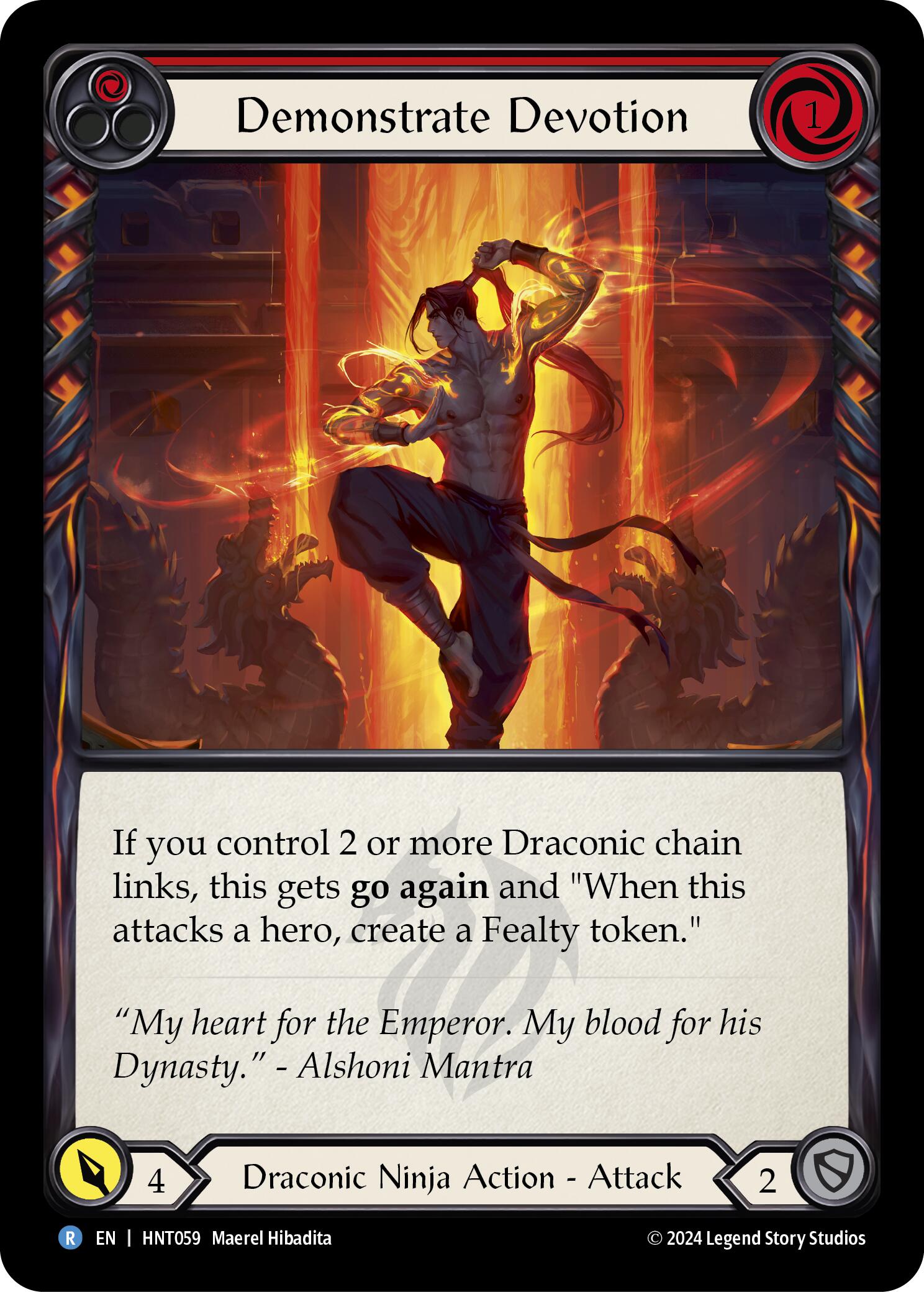 Demonstrate Devotion (Red) [HNT059] (The Hunted)  Rainbow Foil | Good Games Morley
