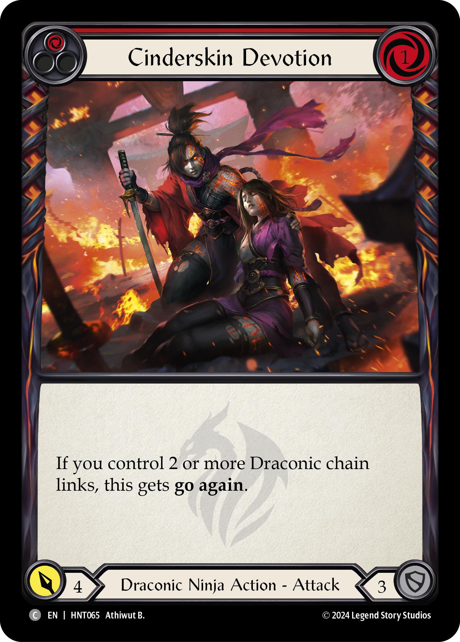Cinderskin Devotion (Red) [HNT065] (The Hunted)  Rainbow Foil | Good Games Morley
