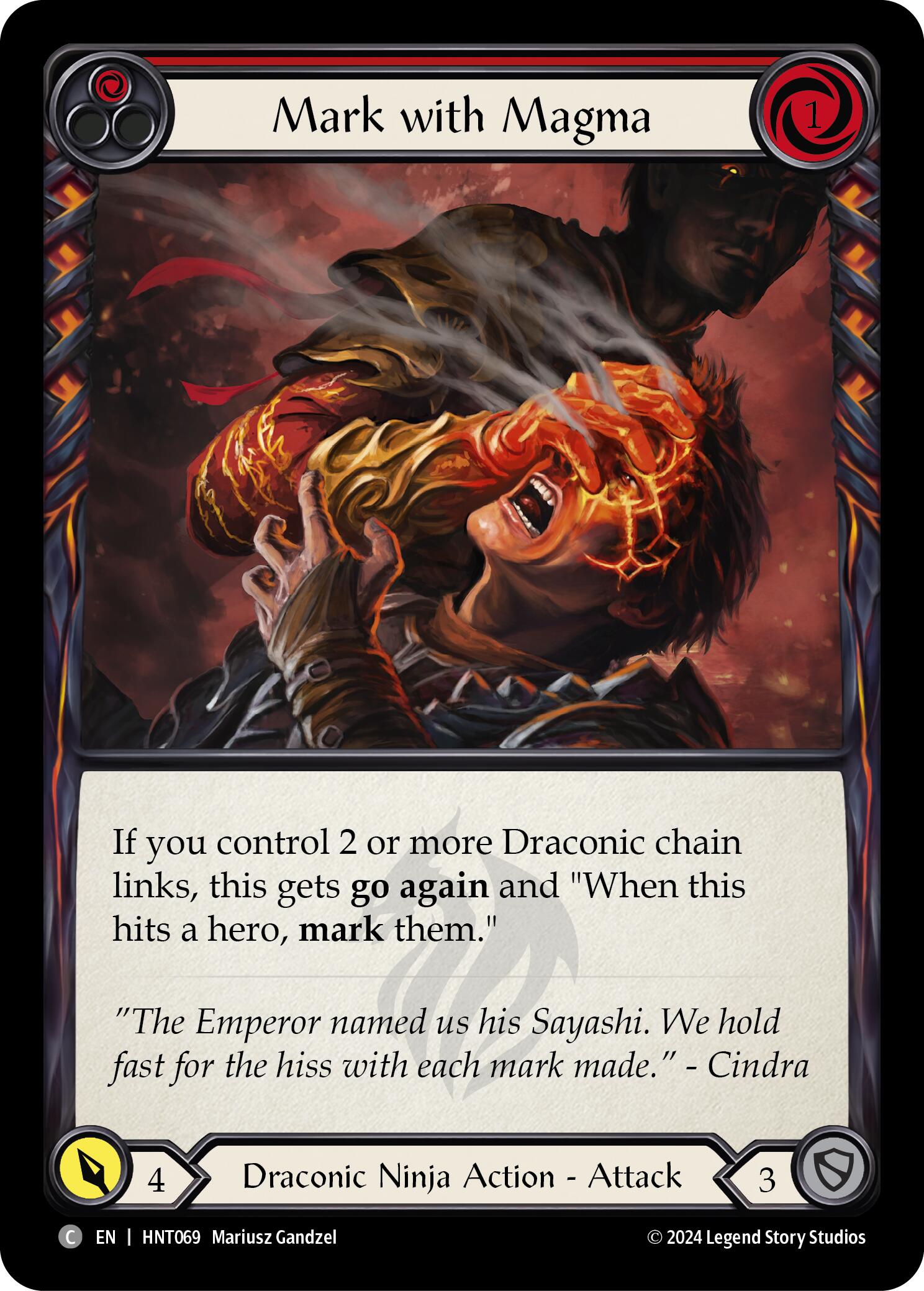 Mark with Magma (Red) [HNT069] (The Hunted)  Rainbow Foil | Good Games Morley