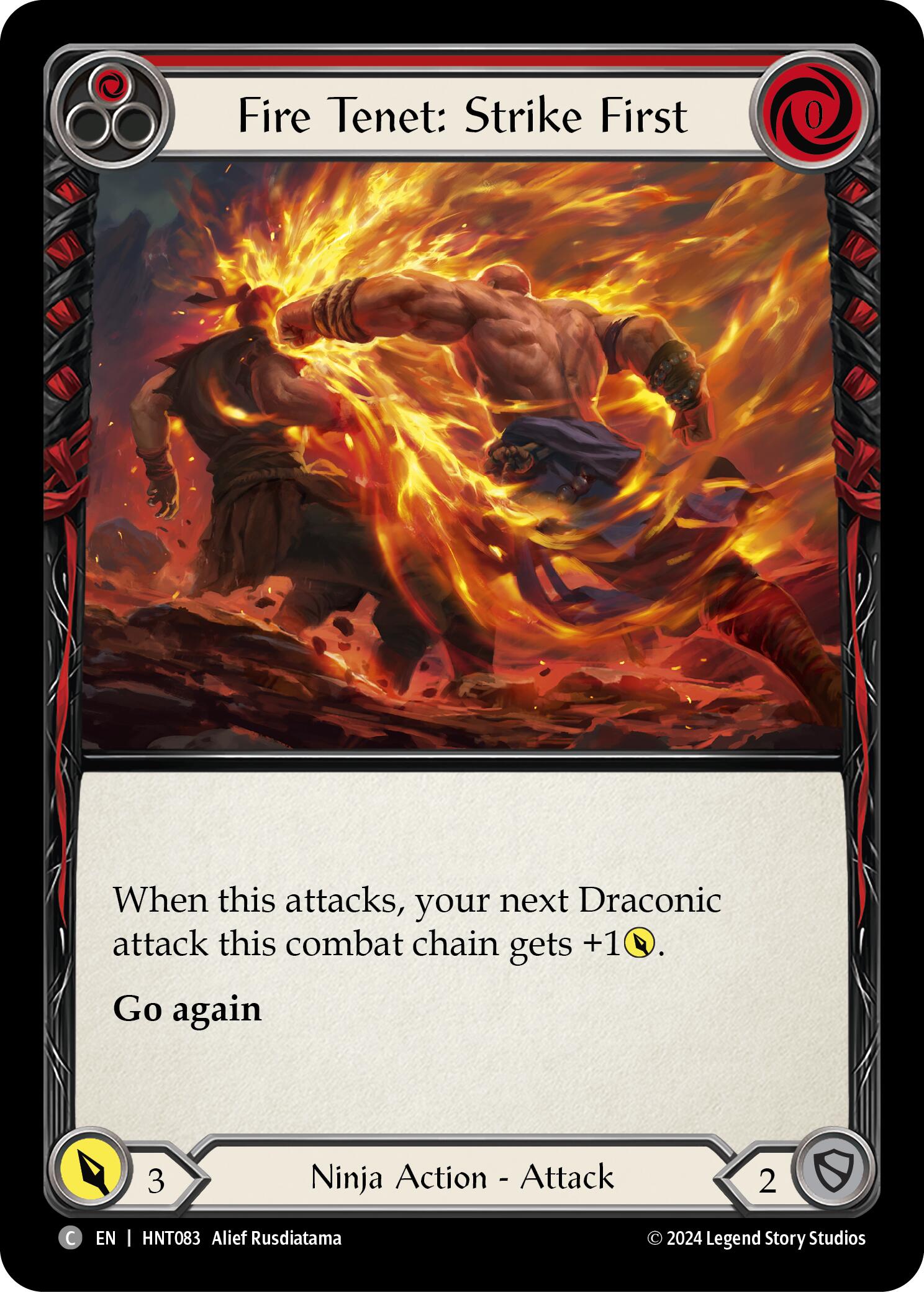 Fire Tenet: Strike First (Red) [HNT083] (The Hunted)  Rainbow Foil | Good Games Morley