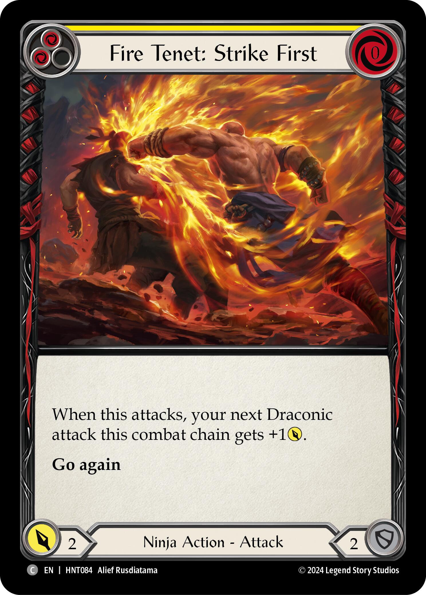 Fire Tenet: Strike First (Yellow) [HNT084] (The Hunted)  Rainbow Foil | Good Games Morley