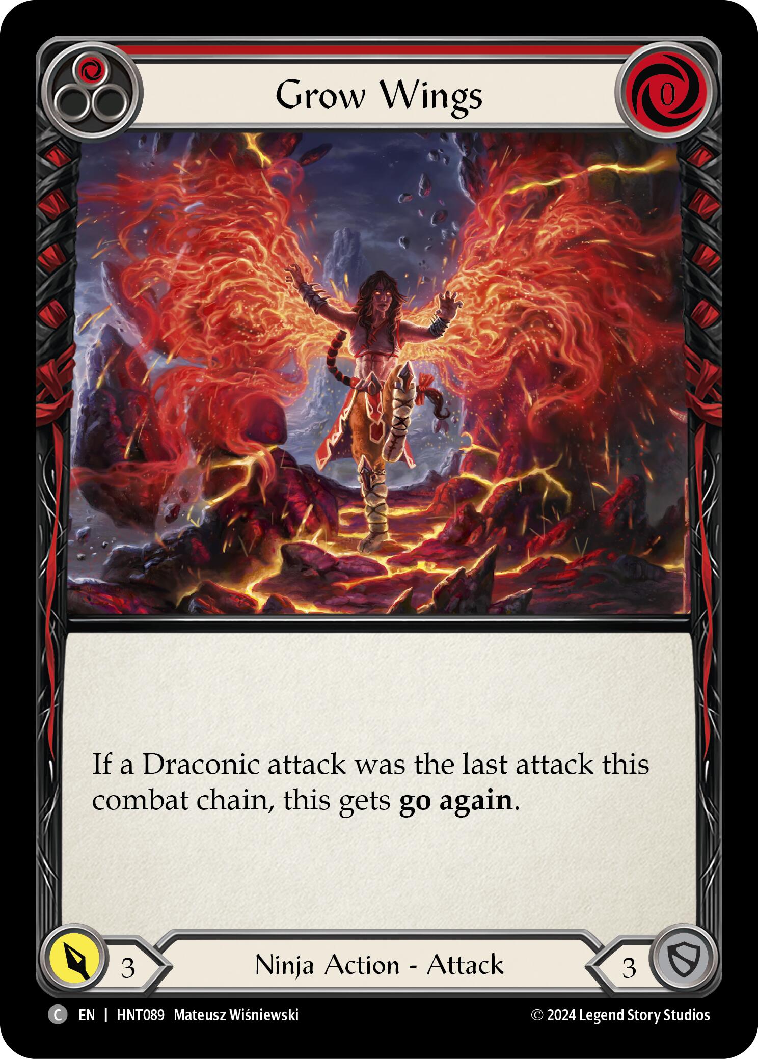 Grow Wings (Red) [HNT089] (The Hunted)  Rainbow Foil | Good Games Morley