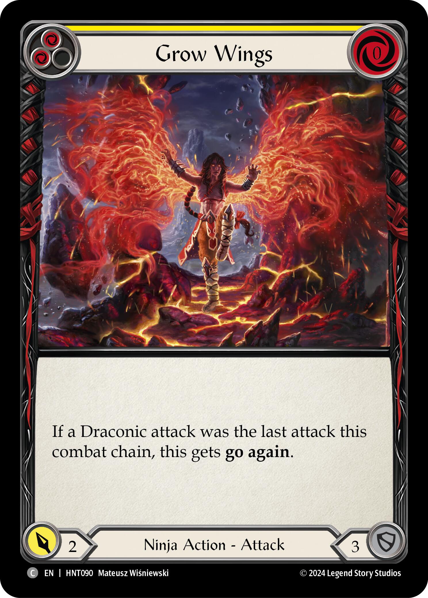 Grow Wings (Yellow) [HNT090] (The Hunted)  Rainbow Foil | Good Games Morley