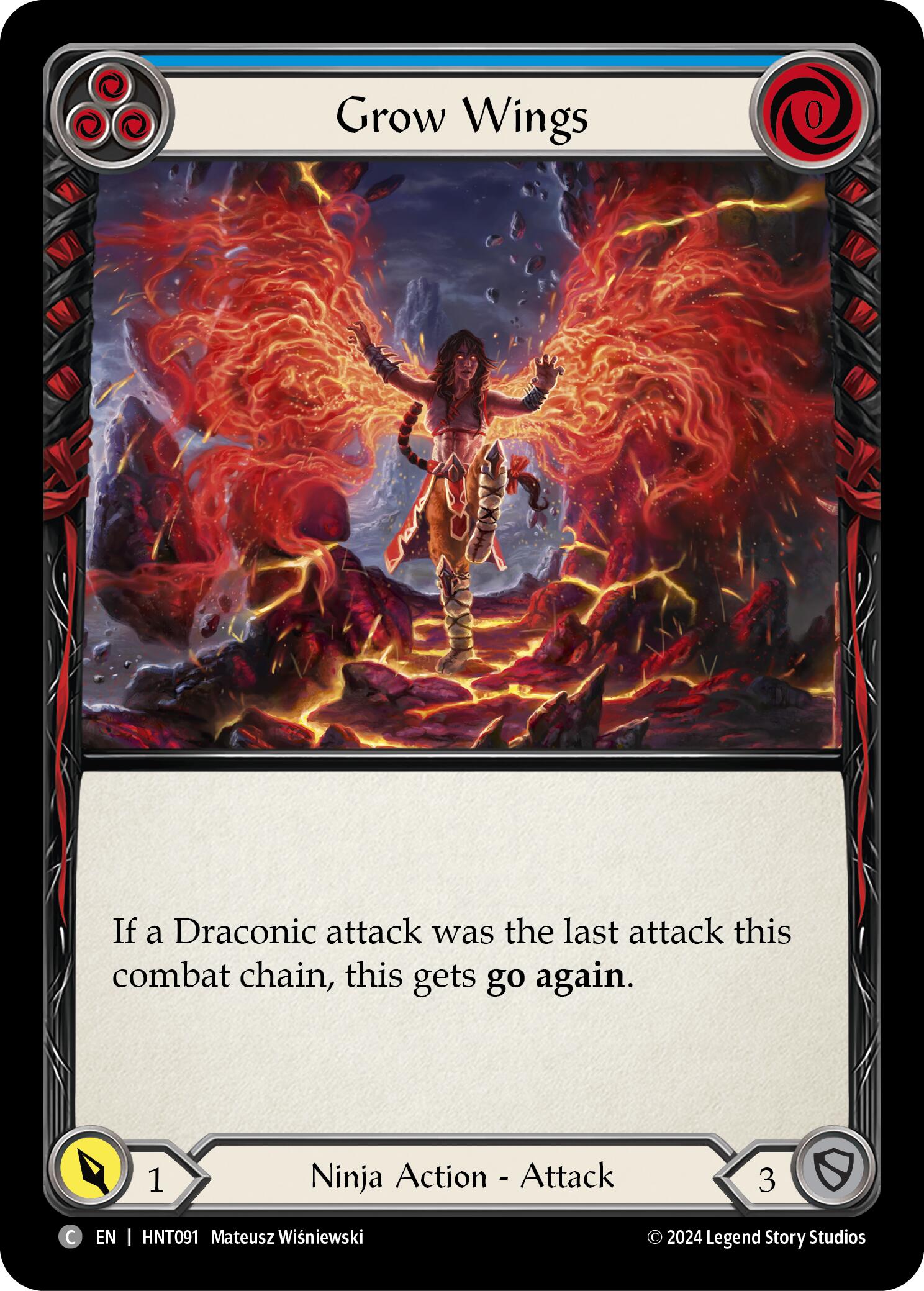 Grow Wings (Blue) [HNT091] (The Hunted)  Rainbow Foil | Good Games Morley