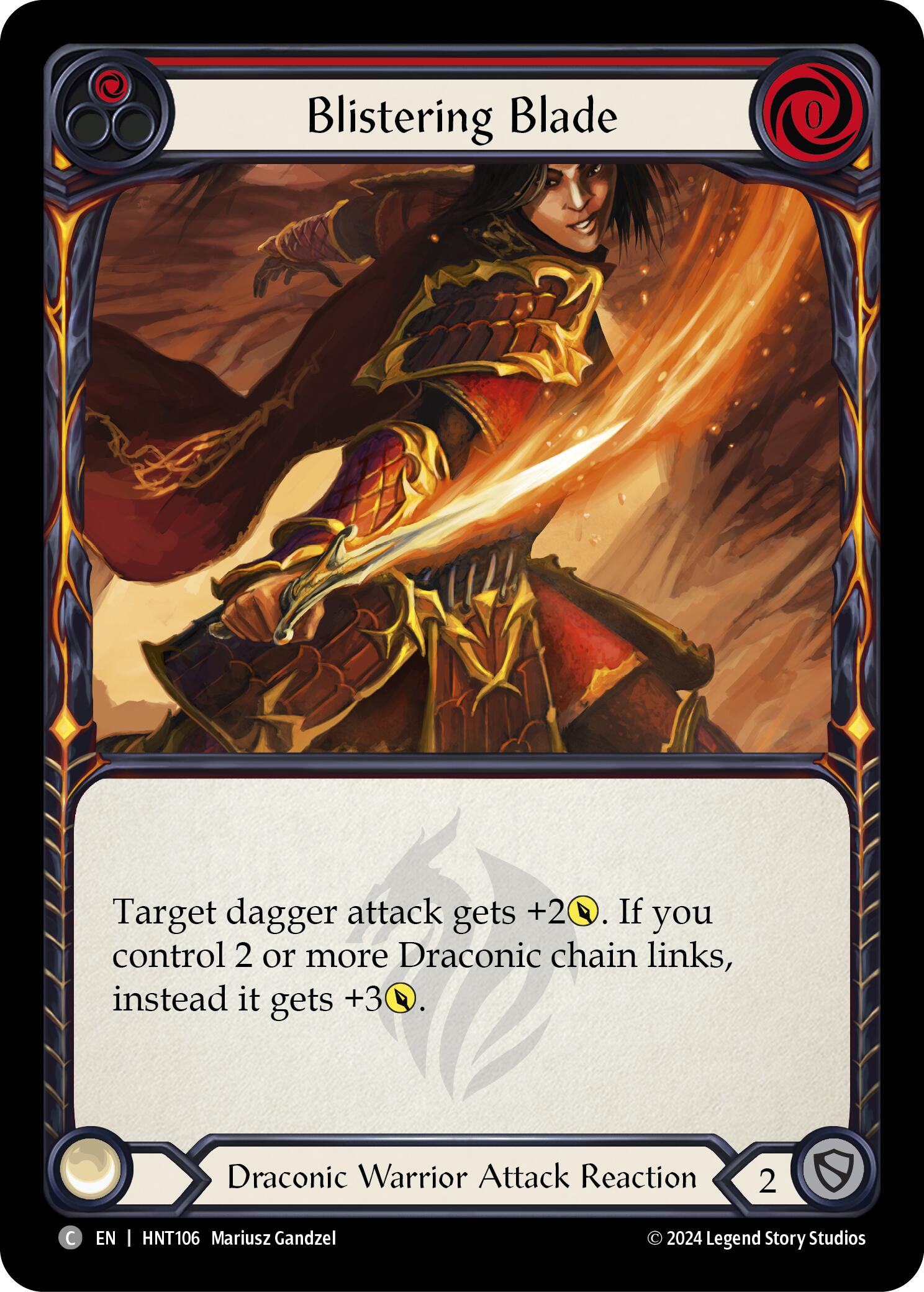 Blistering Blade (Red) [HNT106] (The Hunted)  Rainbow Foil | Good Games Morley