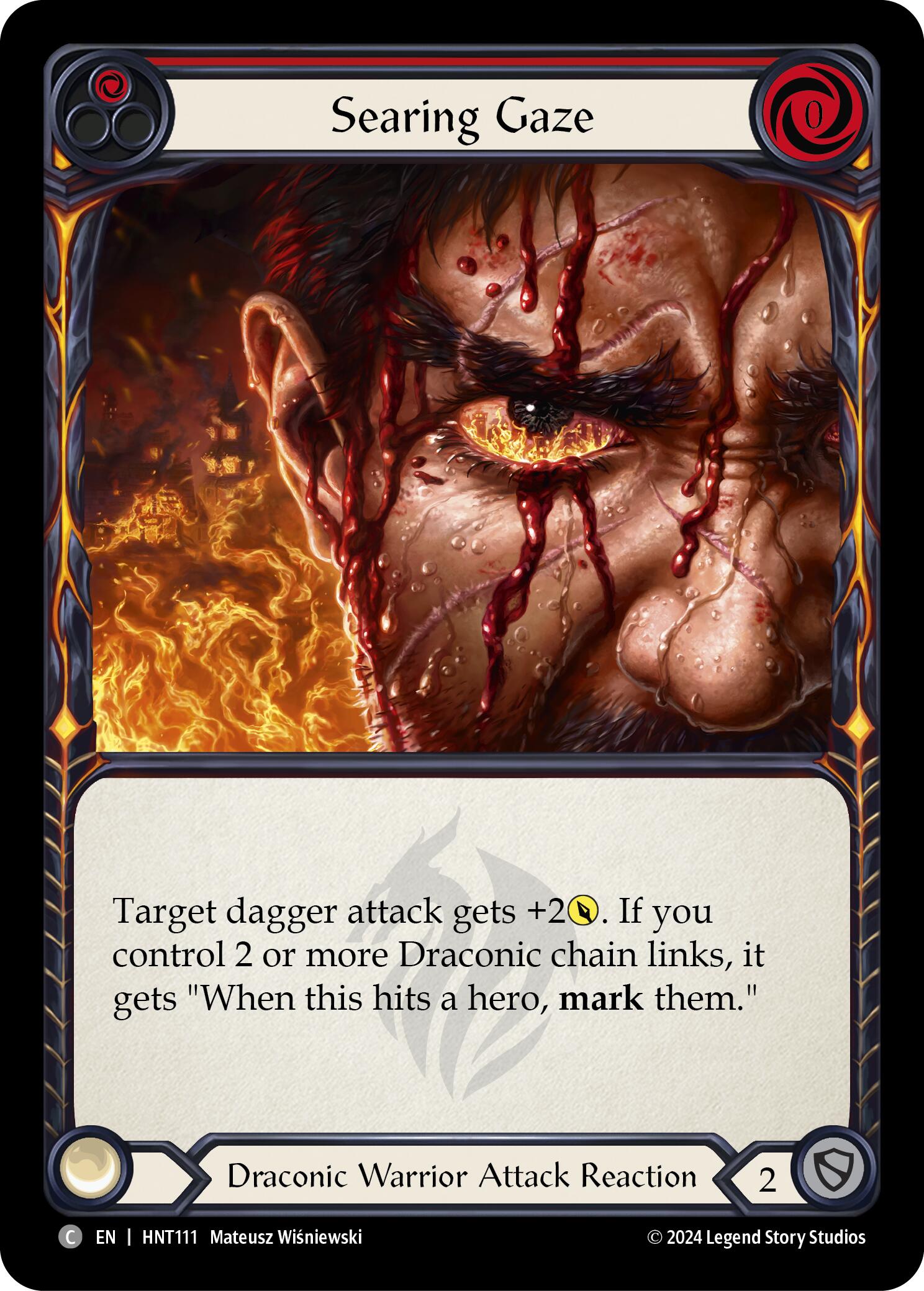 Searing Gaze (Red) [HNT111] (The Hunted)  Rainbow Foil | Good Games Morley