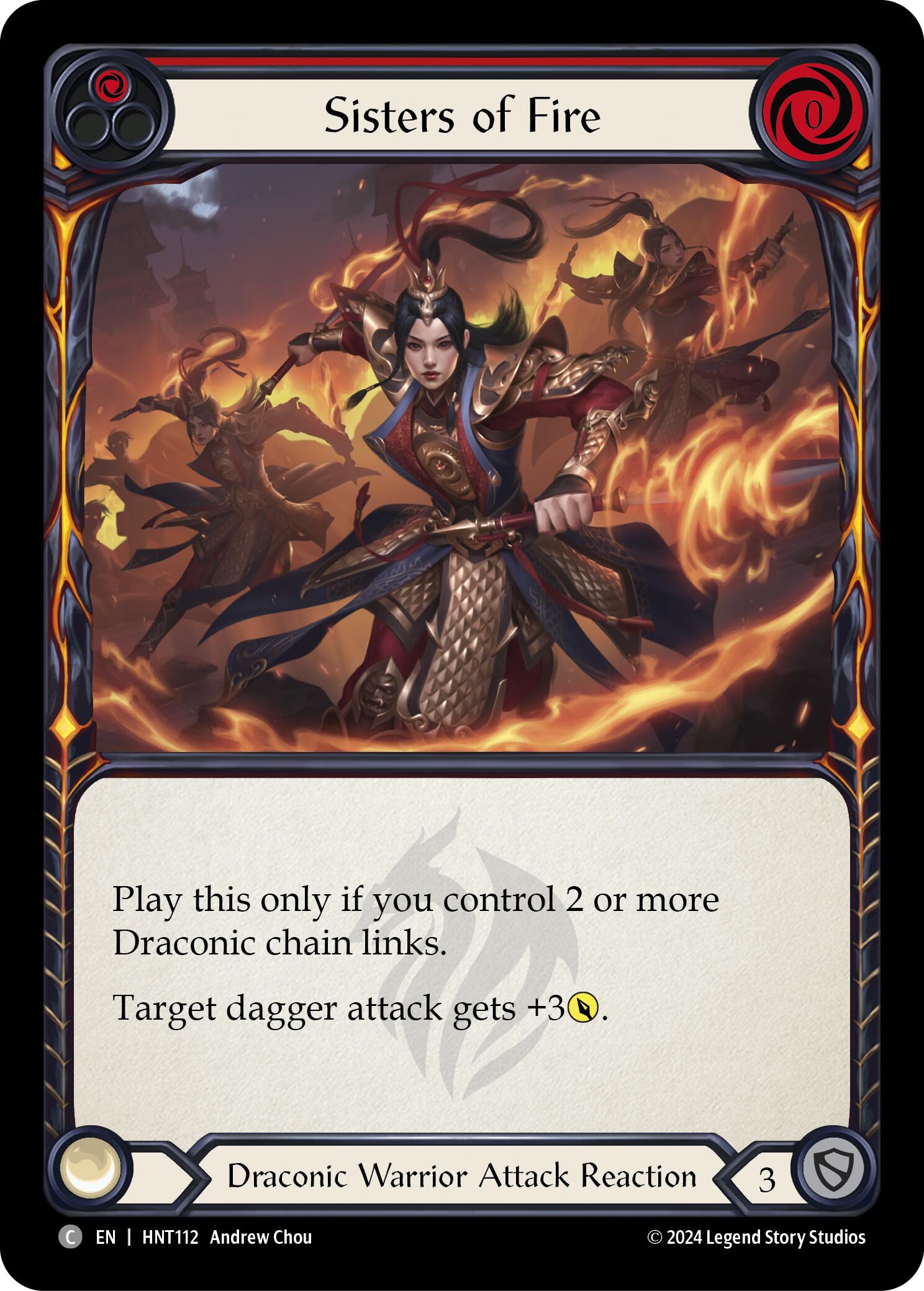 Sisters of Fire (Red) [HNT112] (The Hunted)  Rainbow Foil | Good Games Morley
