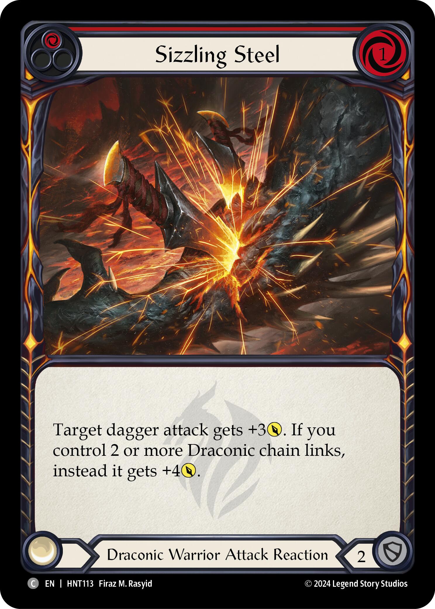 Sizzling Steel (Red) [HNT113] (The Hunted)  Rainbow Foil | Good Games Morley