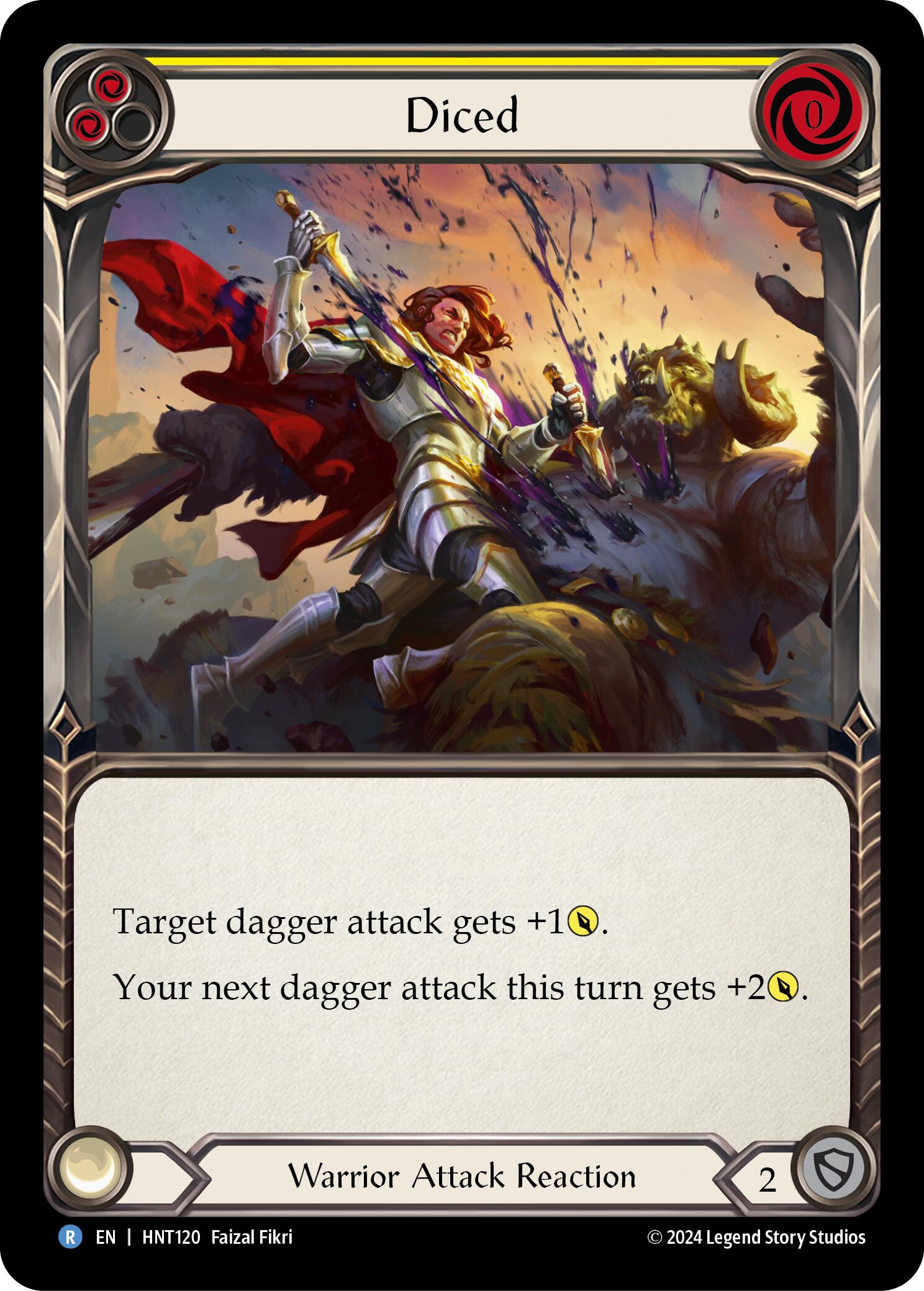 Diced (Yellow) [HNT120] (The Hunted)  Rainbow Foil | Good Games Morley