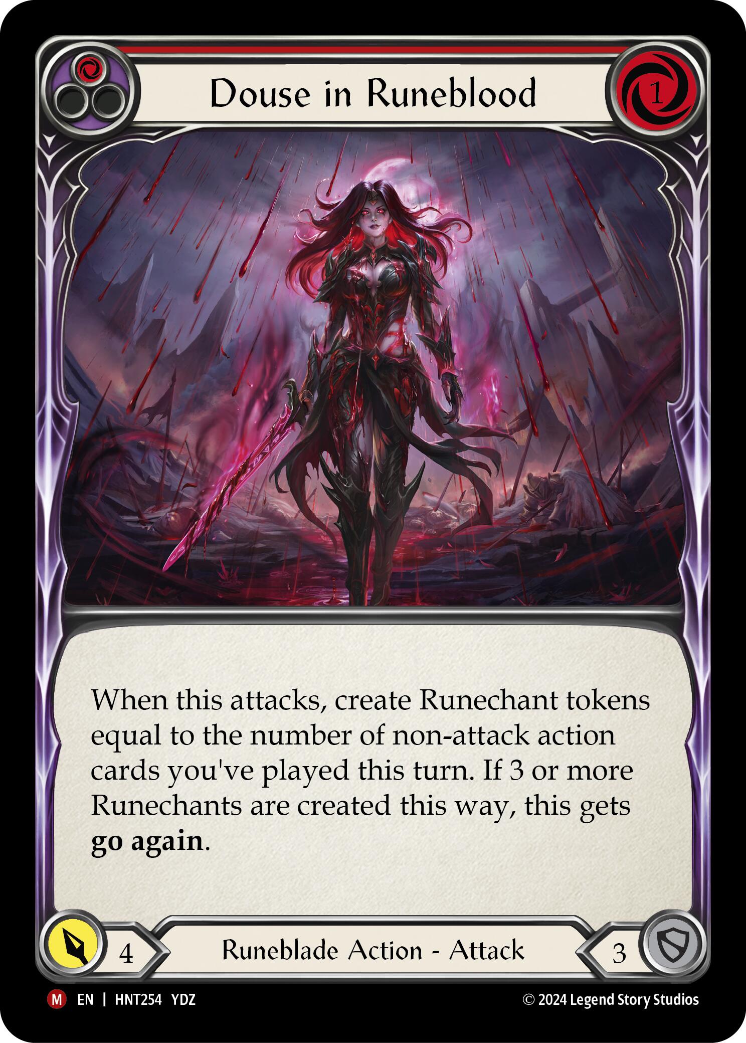 Douse in Runeblood [HNT254] (The Hunted)  Rainbow Foil | Good Games Morley