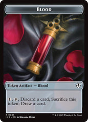 Blood // Vampire (0007) Double-Sided Token [Innistrad Remastered Tokens] | Good Games Morley
