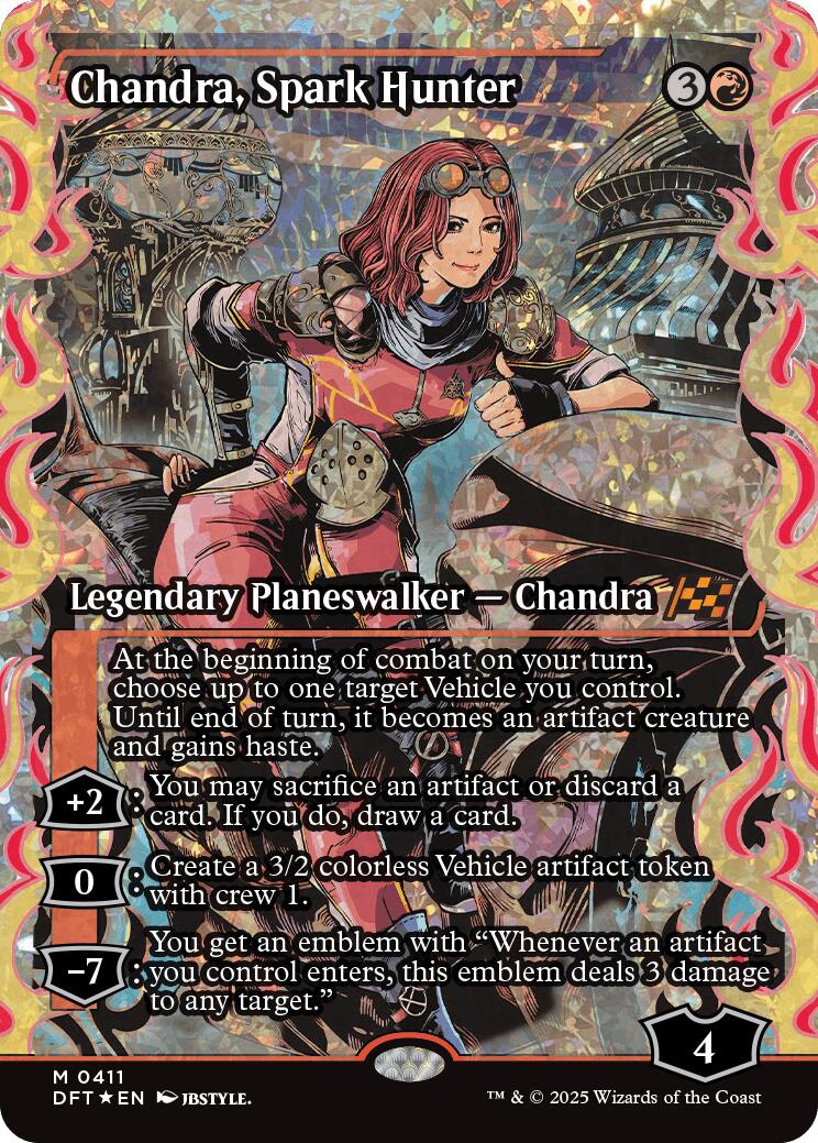 Chandra, Spark Hunter (Showcase Fracture Foil) (Japanese) [Aetherdrift] | Good Games Morley