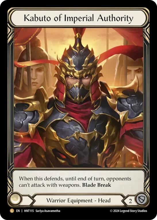 Kabuto of Imperial Authority (Extended Art) [HNT115] (The Hunted)  Cold Foil | Good Games Morley
