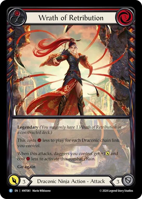 Wrath of Retribution (Red) (Extended Art) [HNT061] (The Hunted)  Rainbow Foil | Good Games Morley