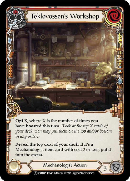 Teklovossen's Workshop (Red) [U-CRU115] (Crucible of War Unlimited)  Unlimited Rainbow Foil | Good Games Morley