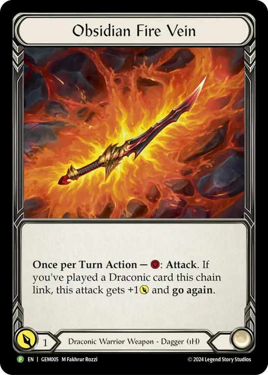 Obsidian Fire Vein [GEM005] (GEM Pack 1)  Cold Foil | Good Games Morley
