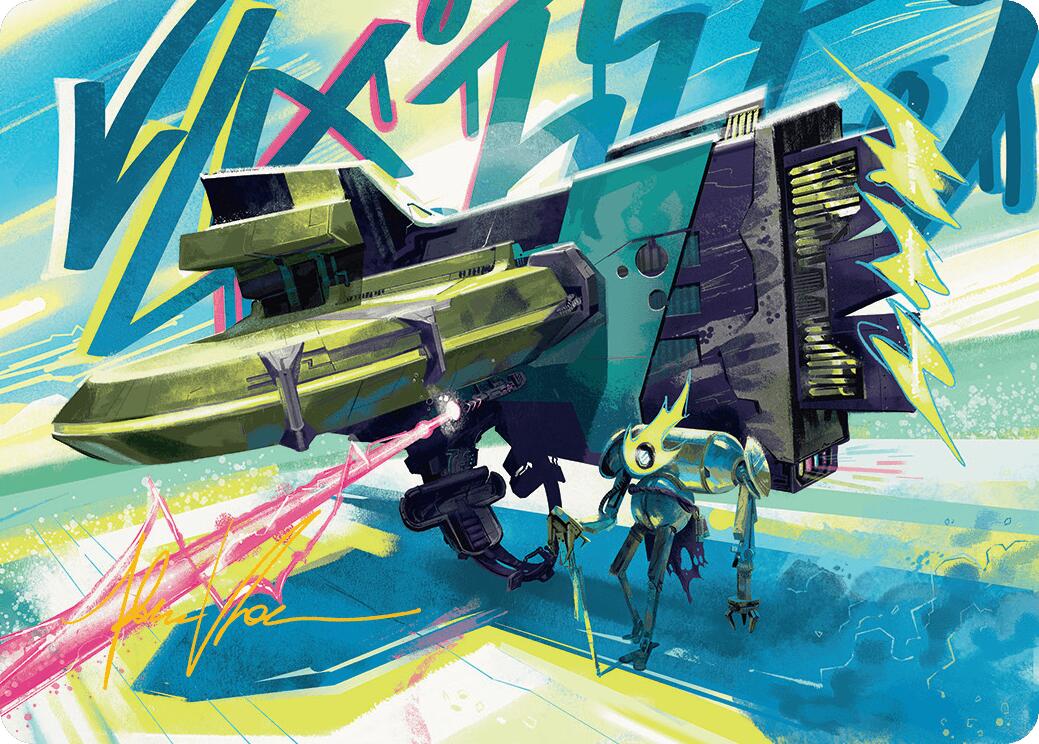 Salvation Engine Art Card (Gold-Stamped Signature) [Aetherdrift Art Series] | Good Games Morley