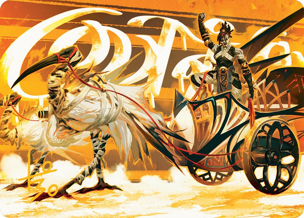 Skyseer's Chariot Art Card (Gold-Stamped Signature) [Aetherdrift Art Series] | Good Games Morley
