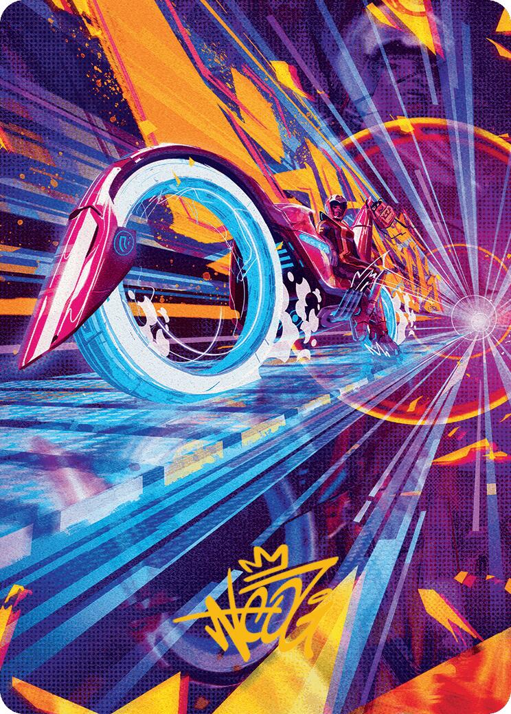 Spotcycle Scouter Art Card (Gold-Stamped Signature) [Aetherdrift Art Series] | Good Games Morley