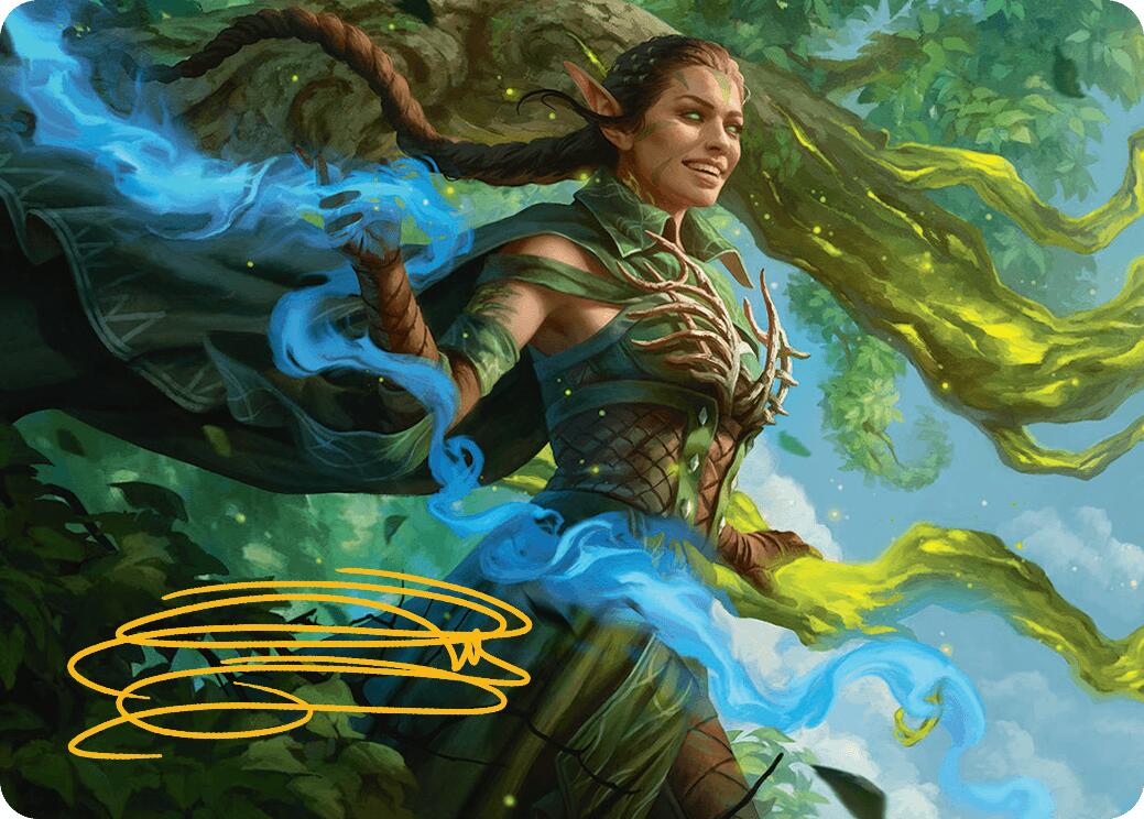 Nissa, Worldsoul Speaker Art Card (Gold-Stamped Signature) [Aetherdrift Art Series] | Good Games Morley
