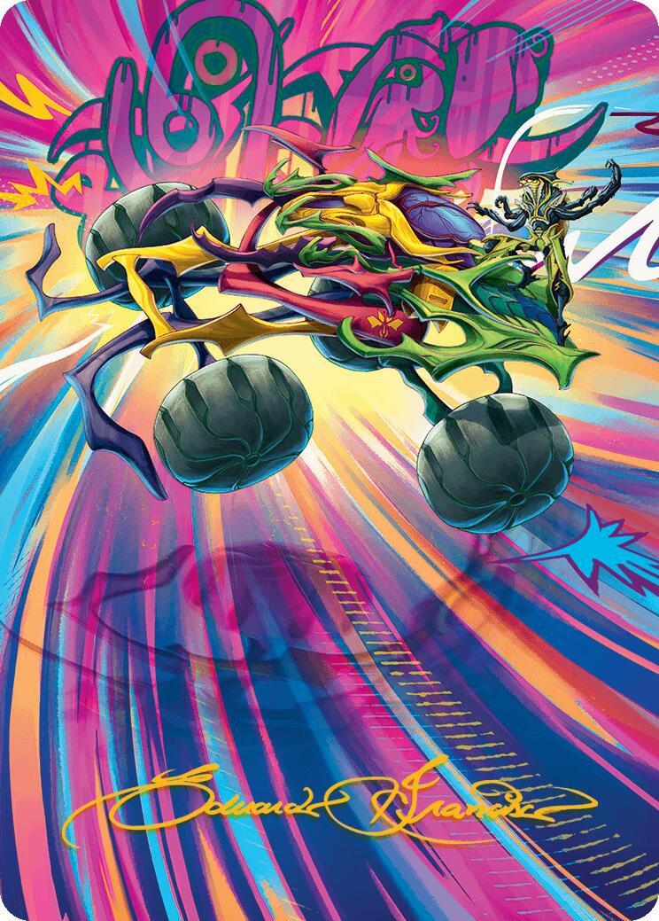 Thunderous Velocipede Art Card (Gold-Stamped Signature) [Aetherdrift Art Series] | Good Games Morley