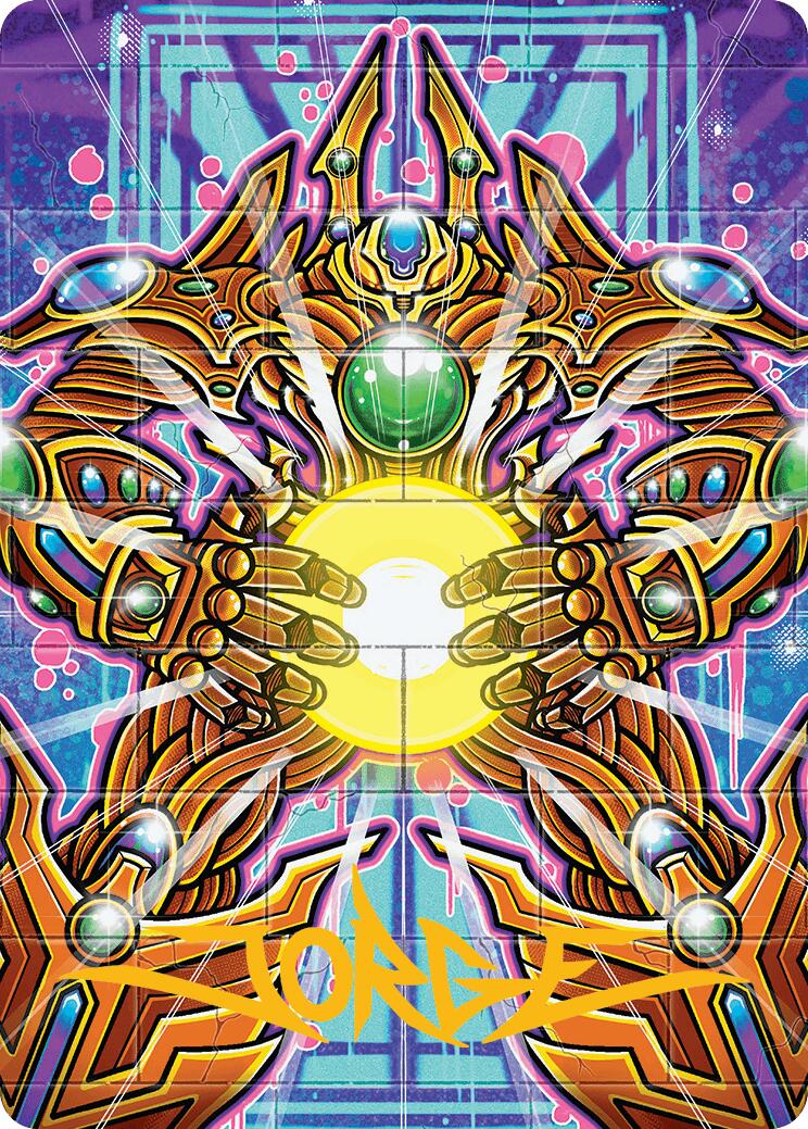 Brightglass Gearhulk Art Card (Gold-Stamped Signature) [Aetherdrift Art Series] | Good Games Morley