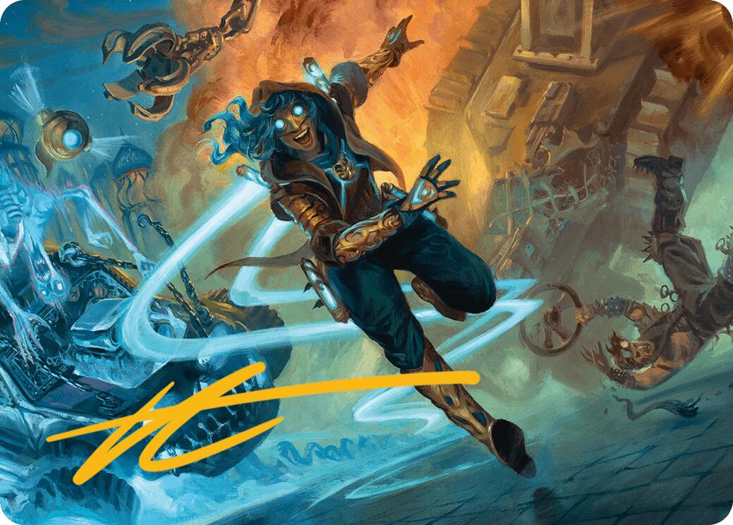 Sita Varma, Masked Racer Art Card (Gold-Stamped Signature) [Aetherdrift Art Series] | Good Games Morley
