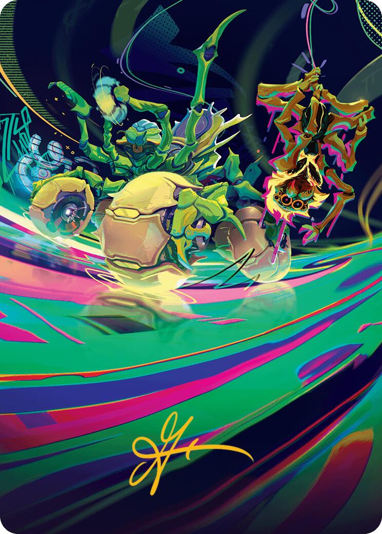 Thundering Broodwagon Art Card (Gold-Stamped Signature) [Aetherdrift Art Series] | Good Games Morley