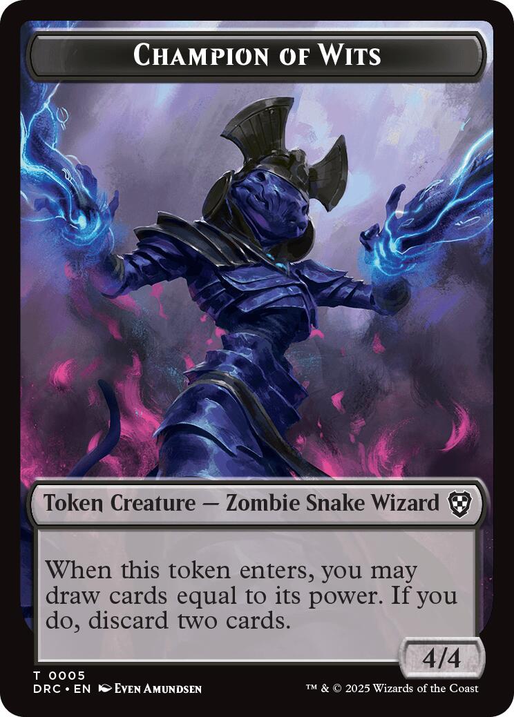 Champion of Wits // Zombie (0003) Double-Sided Token [Aetherdrift Tokens] | Good Games Morley