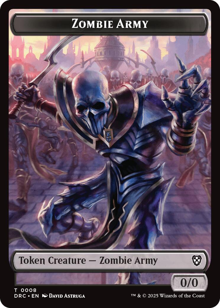 Zombie Army // Zombie Warrior Double-Sided Token [Aetherdrift Tokens] | Good Games Morley