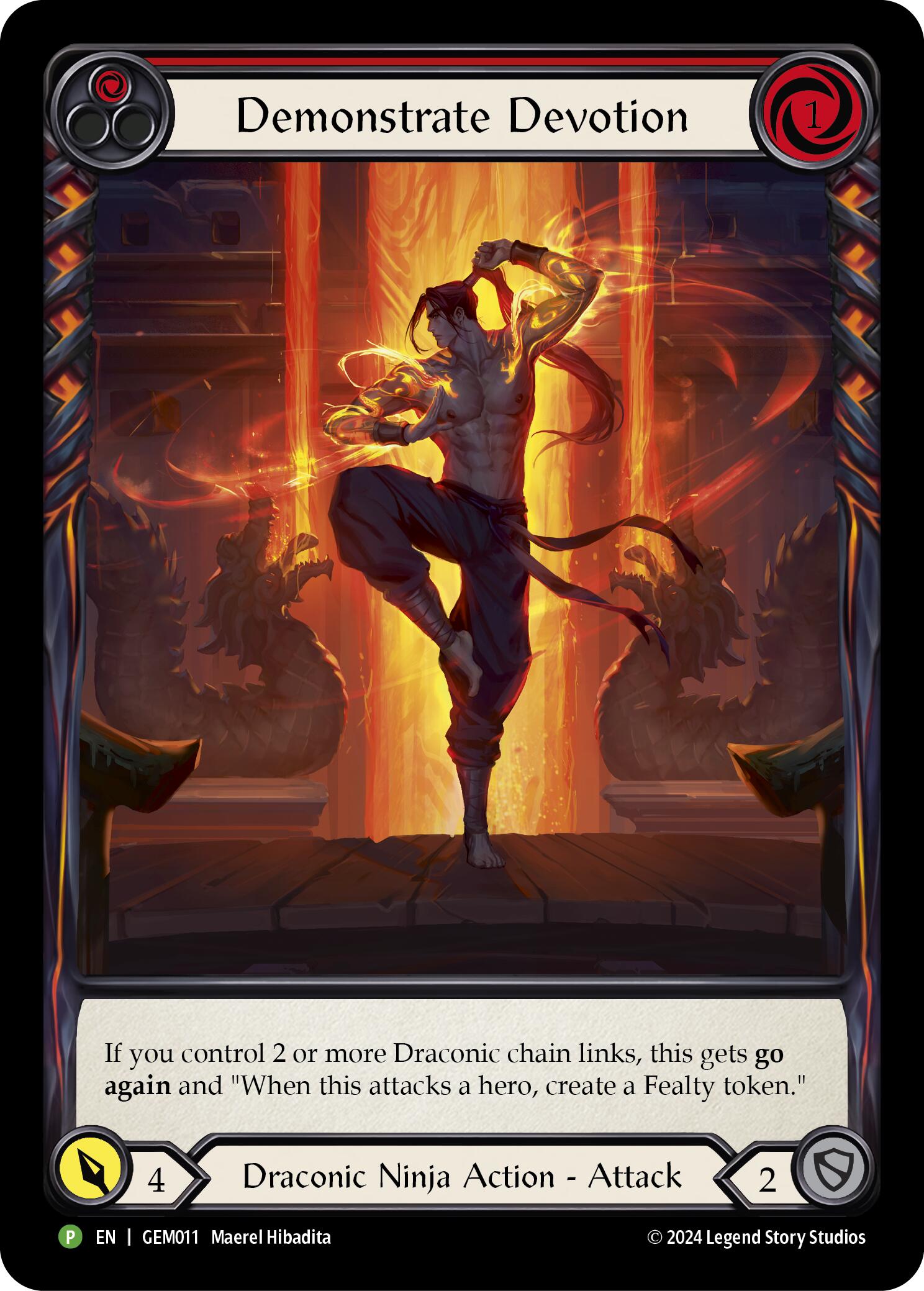 Demonstrate Devotion (Red) [GEM011] (GEM Pack 1)  Rainbow Foil | Good Games Morley