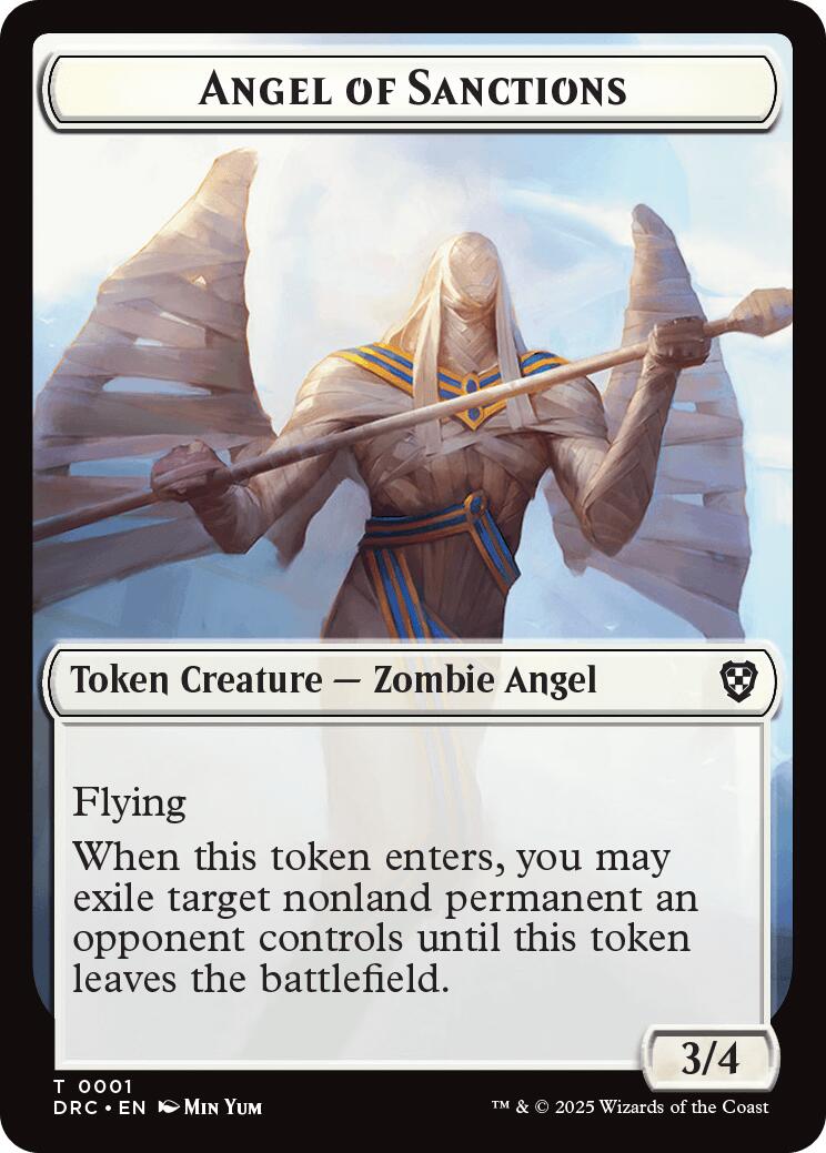 Angel of Sanctions // Zombie (0003) Double-Sided Token [Aetherdrift Tokens] | Good Games Morley