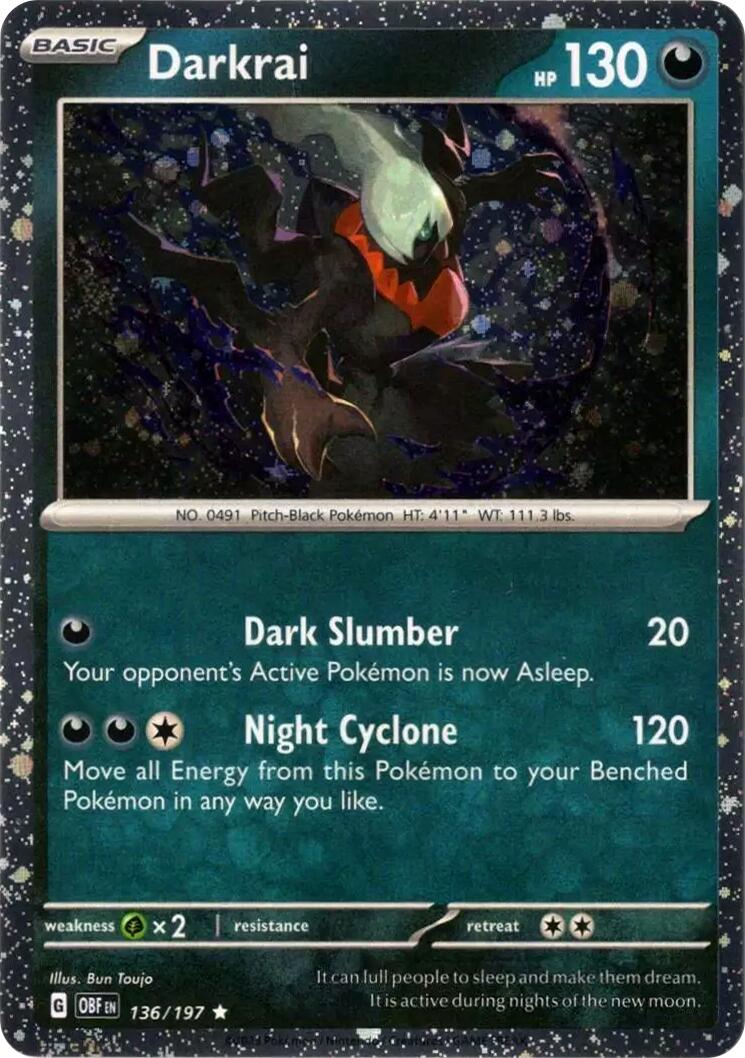 Darkrai (136/197) (Cosmos Holo) [Scarlet & Violet: Obsidian Flames] | Good Games Morley