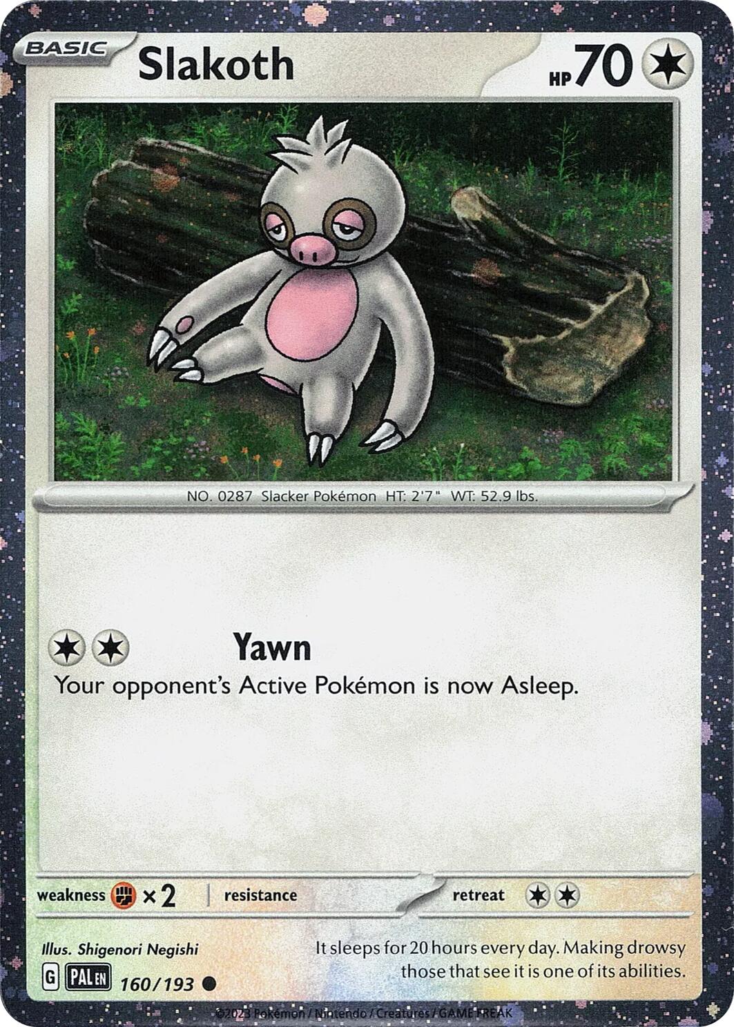 Slakoth (160/193) (Cosmos Holo) [Scarlet & Violet: Paldea Evolved] | Good Games Morley