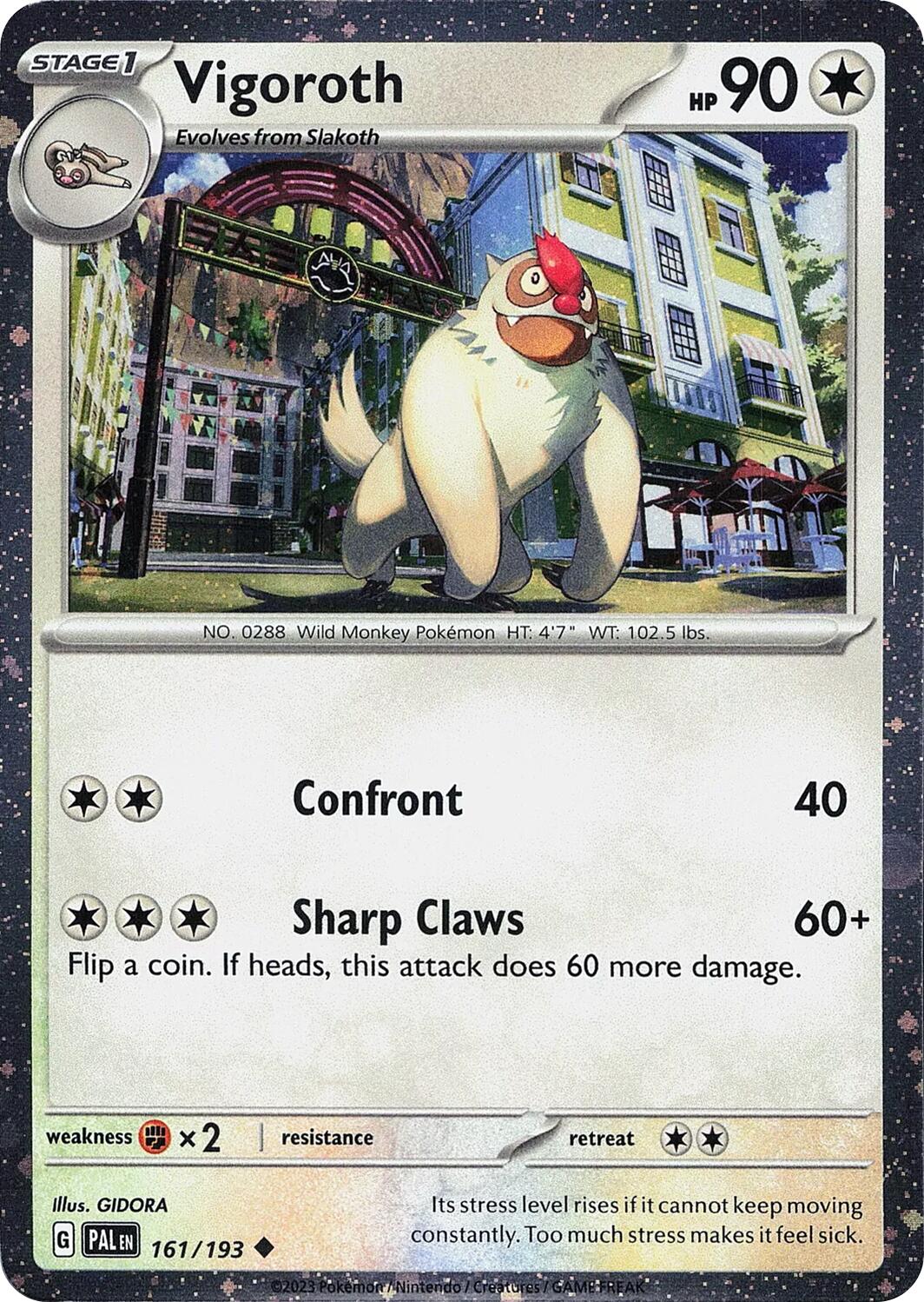 Vigoroth (161/193) (Cosmos Holo) [Scarlet & Violet: Paldea Evolved] | Good Games Morley
