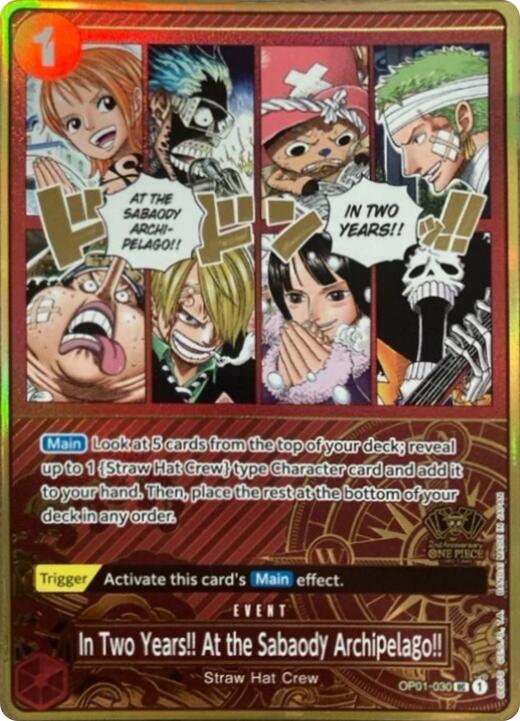 In Two Years!! At the Sabaody Archipelago!! (Japanese Version 2nd Anniversary Set) [One Piece Promotion Cards] | Good Games Morley