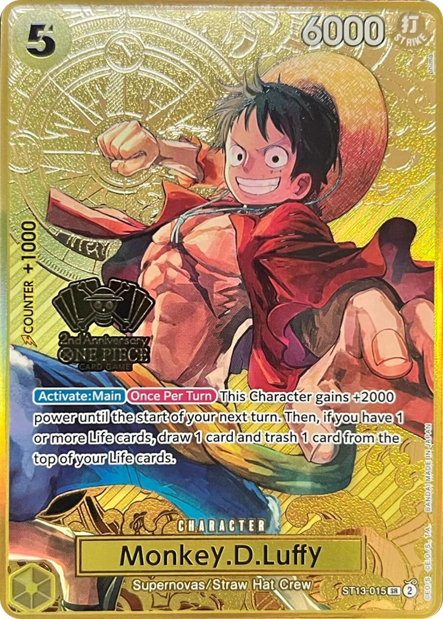 Monkey.D.Luffy (Japanese Version 2nd Anniversary Set) [One Piece Promotion Cards] | Good Games Morley