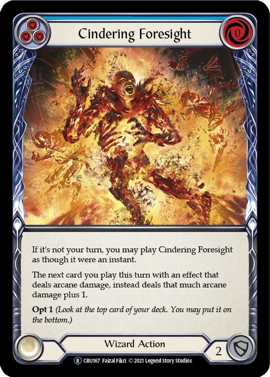 Cindering Foresight (Blue) [U-CRU167] (Crucible of War Unlimited)  Unlimited Normal | Good Games Morley