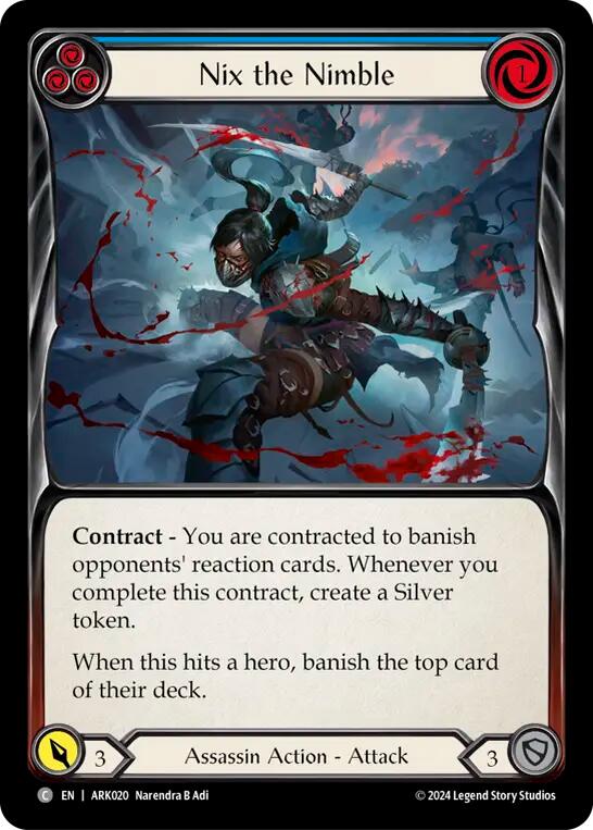 Nix the Nimble (Blue) [ARK020] (The Hunted Arakni Blitz Deck) | Good Games Morley