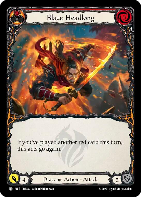 Blaze Headlong (Red) [CIN008] (The Hunted Cindra Blitz Deck) | Good Games Morley