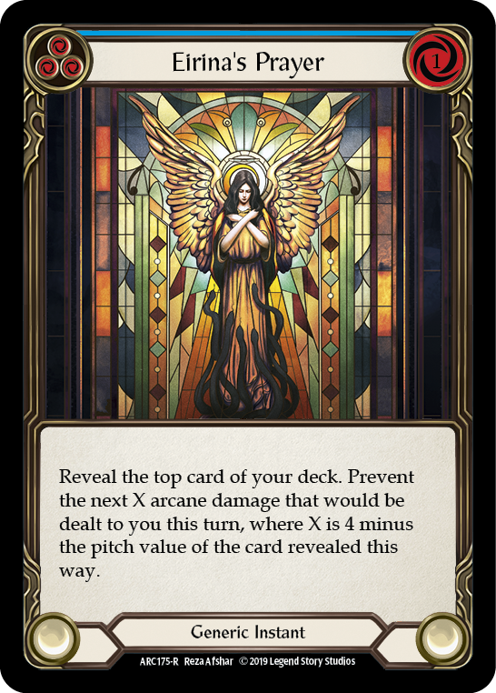 Eirina's Prayer (Blue) [ARC175-R] (Arcane Rising)  1st Edition Rainbow Foil | Good Games Morley