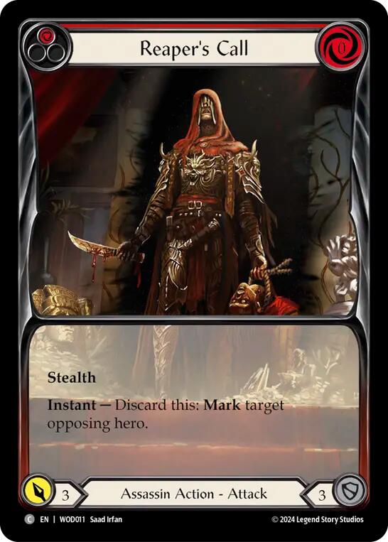 Reaper's Call (Red) (Extended Art) [WOD011] (The Hunted Arakni, Web of Deceit Blitz Deck) | Good Games Morley