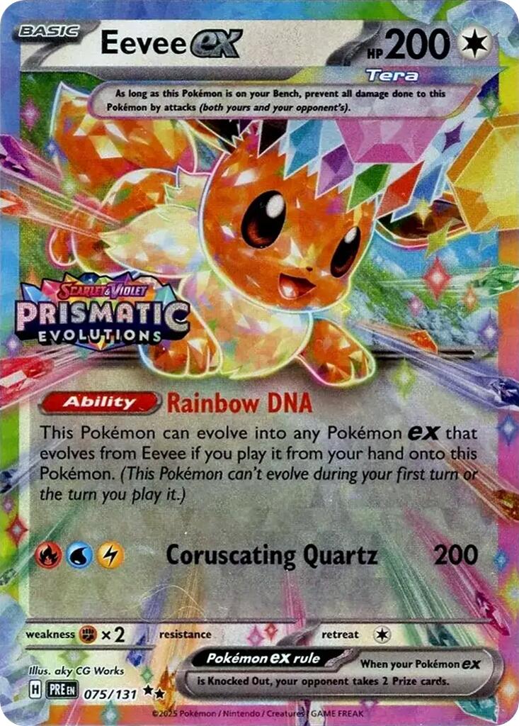 Eevee ex (075/131) (Prismatic Evolutions Stamp) [Scarlet & Violet: Prismatic Evolutions] | Good Games Morley