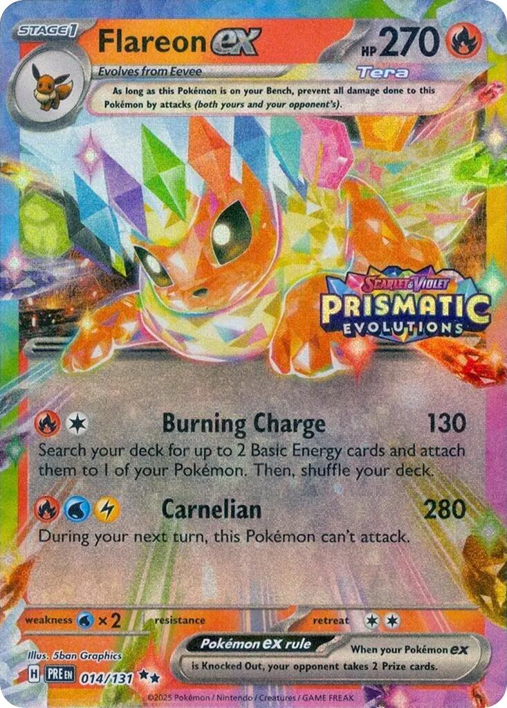 Flareon ex (014/131) (Prismatic Evolutions Stamp) [Scarlet & Violet: Prismatic Evolutions] | Good Games Morley