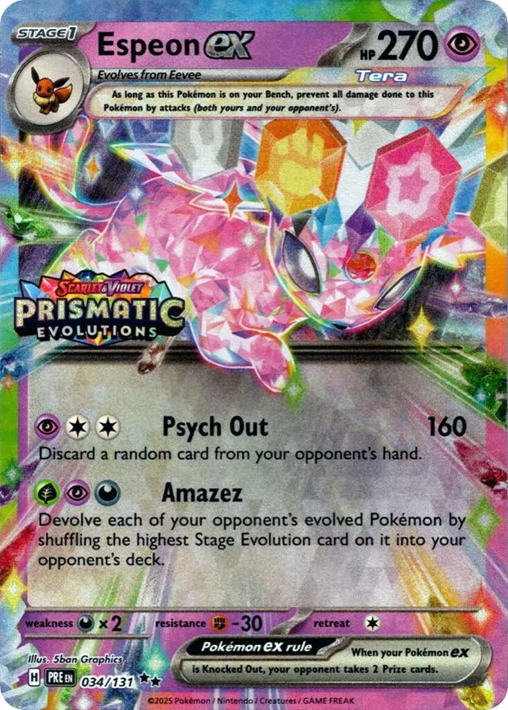 Espeon ex (034/131) (Prismatic Evolutions Stamp) [Scarlet & Violet: Prismatic Evolutions] | Good Games Morley