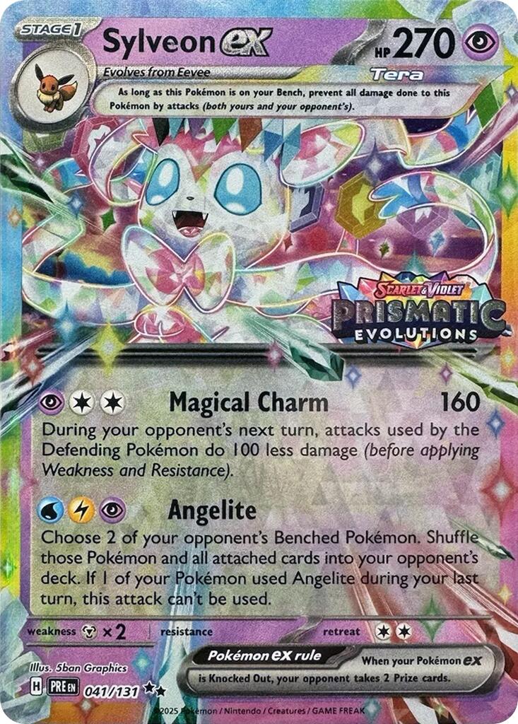 Sylveon ex (041/131) (Prismatic Evolutions Stamp) [Scarlet & Violet: Prismatic Evolutions] | Good Games Morley